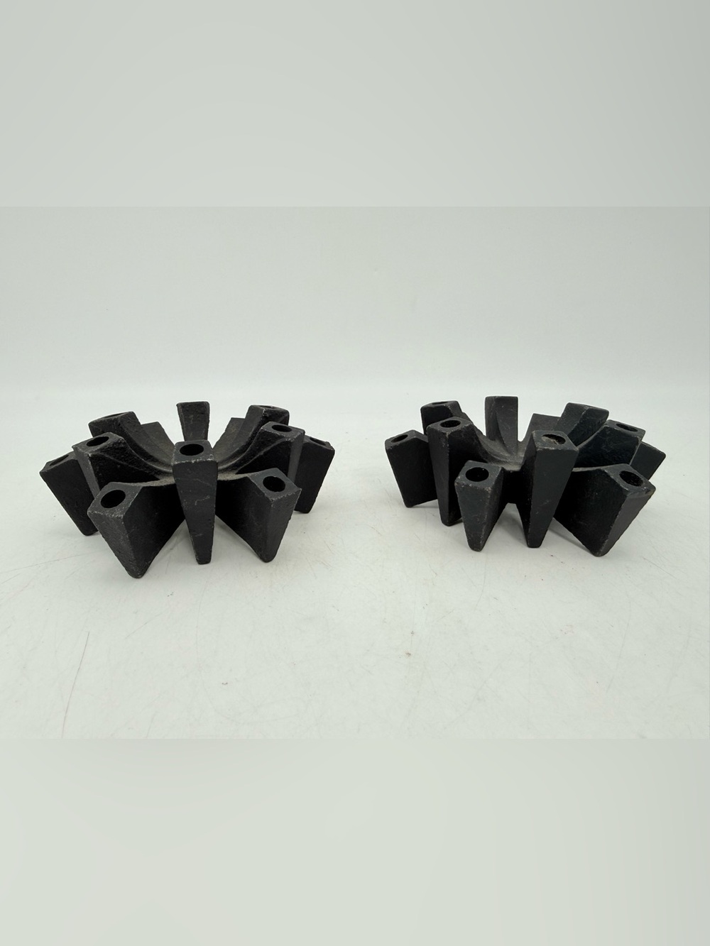Handcrafted Black Geometric Iron Candlestick Holder Set - Home Art - Picture 3 of 10